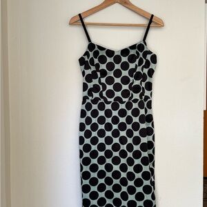 Polka Dot Midi Dress with adjustable spaghetti straps